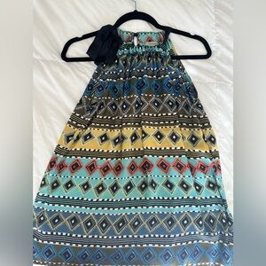 Tristan Blue Sleeveless Halter Top